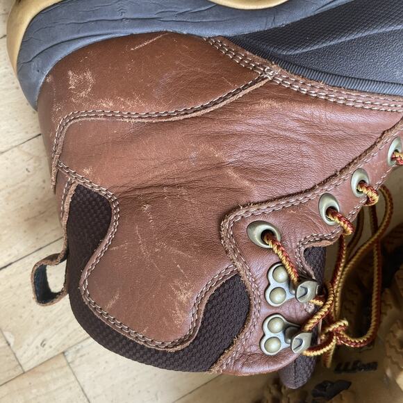 L.L Bean women’s Hiking Outdoor Leather Boots Brown Duck Boots 7.5 M - Picture 12 of 16